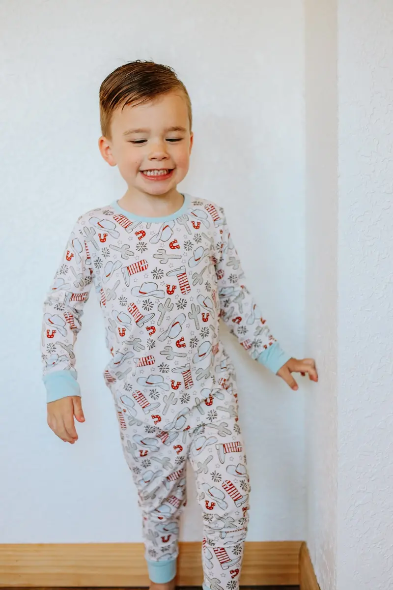 Western Cowboy Fourth Of July Bamboo Romper Set – Patriotic 2-Piece Outfit 1