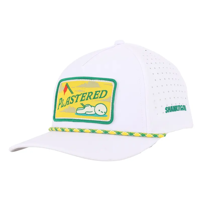 White Plastered Patch Embroidered Baseball Cap 1