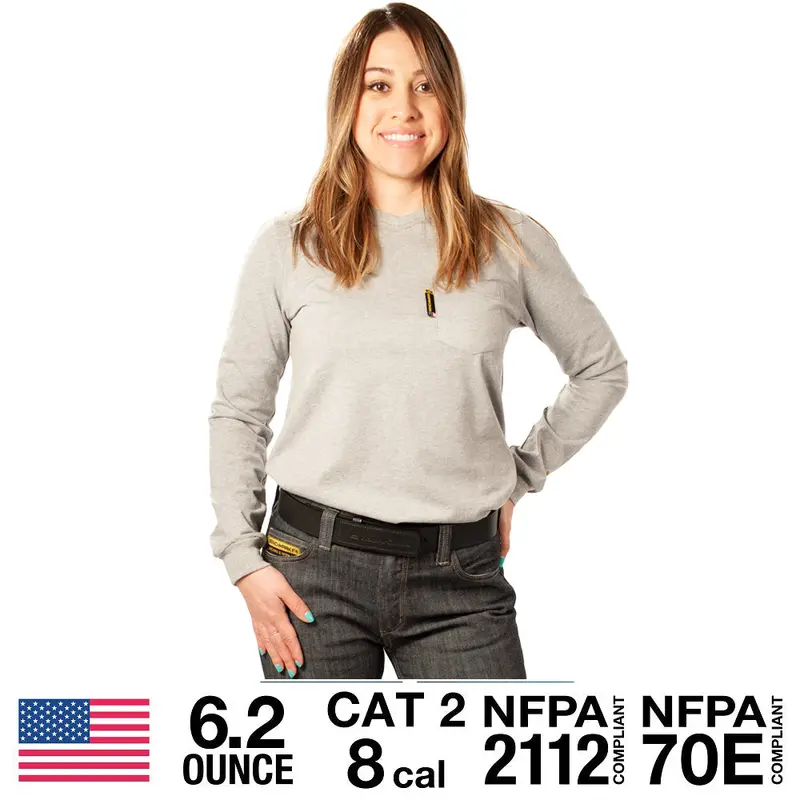 Women’S Lightweight Long-Sleeve Flame-Resistant T-Shirt 1