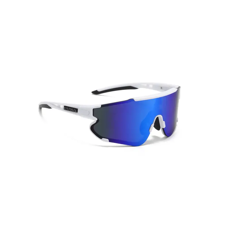 Z87+ Hi-Visibility Safety Glasses – White Frame With Deep Blue Mirror Lens 1
