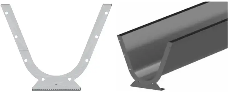 Flared Screw Conveyor Trough – 18-Inch Diameter, 12-Foot Length (Model 308-2310) 1
